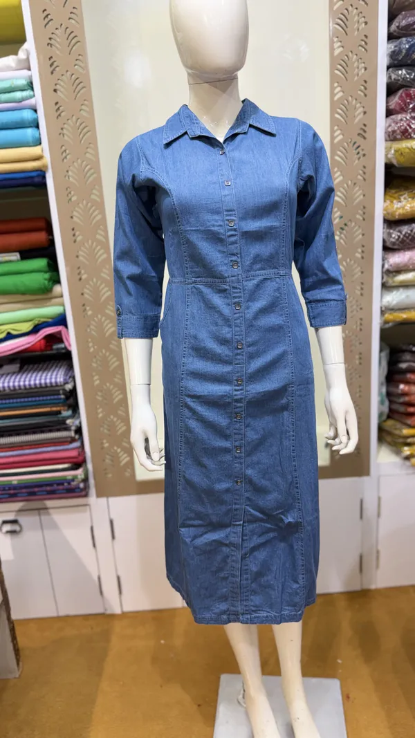 Denim_Blue_Denim_Cotton_Flared_Midi_Dress_For_Women