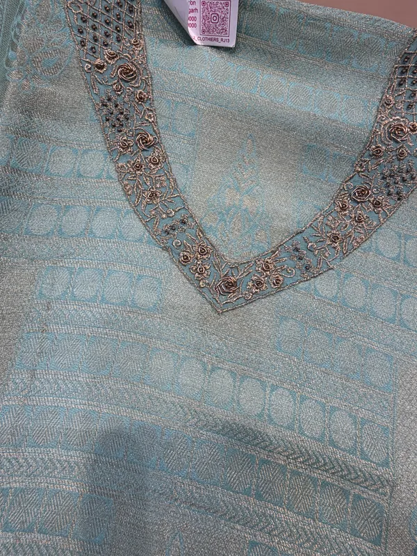 Sky_Blue_Giraffe_Silk_Unstitched_Suit_For_Women