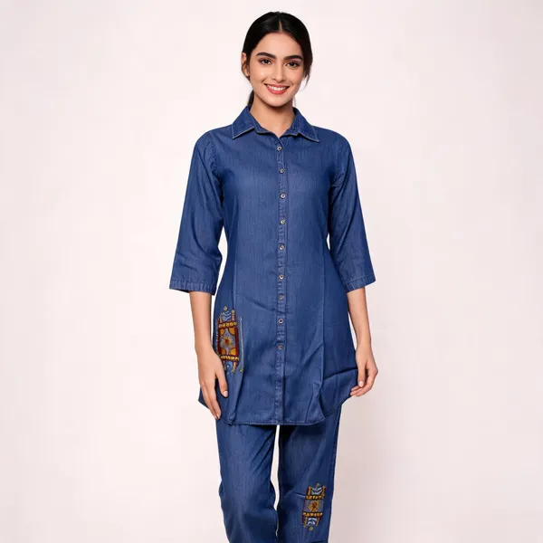 Denim_Blue_Denim_Cotton_Straight_Cord_Set_For_Women
