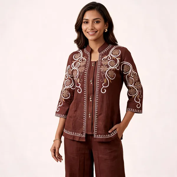 Coffee_Fancy_Cotton_Relaxed_Jacket_Cord_Set_For_Women