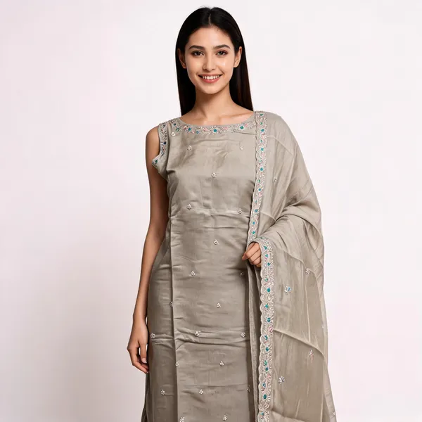 Grey_Modal_Silk_Straight_3_Piece_Suit_For_Women
