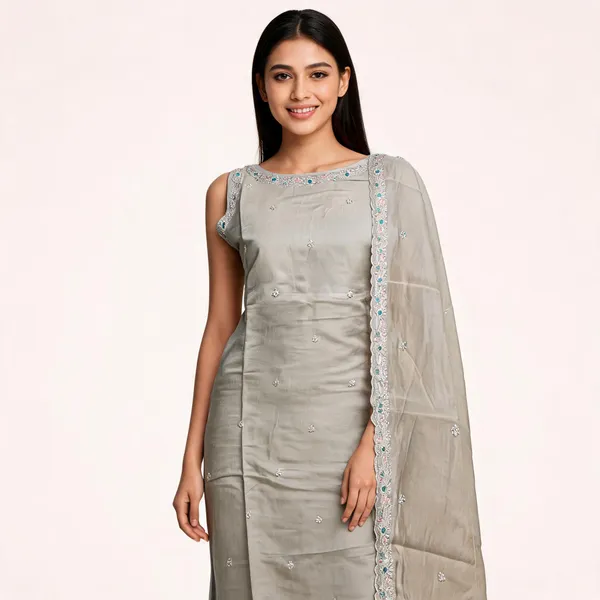 Grey_Modal_Silk_Straight_3_Piece_Suit_For_Women