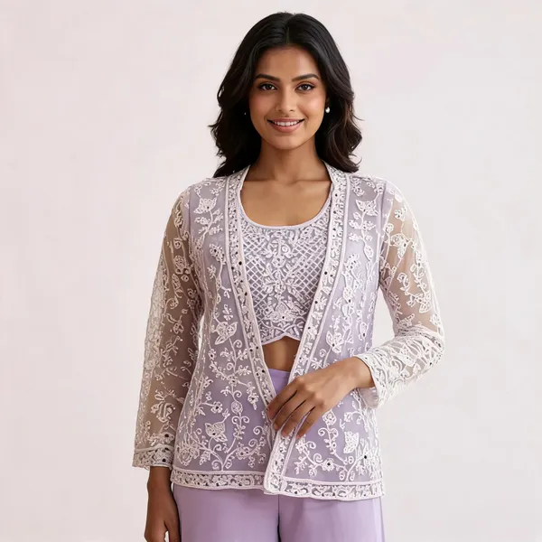Lavender_Georgette_Jacket_Style_Dress_For_Women