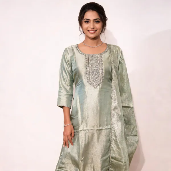 Pista_Green_Shimmer_Silk_Straight_3_Piece_Suit_For_Women