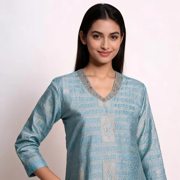 Sky_Blue_Giraffe_Silk_Unstitched_Suit_For_Women