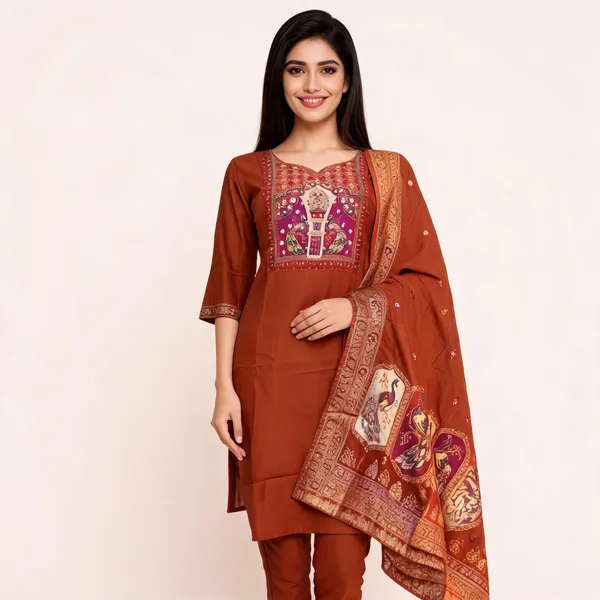 Rust_Mal_Chanderi_Straight_3-Piece_Suit_For_Women