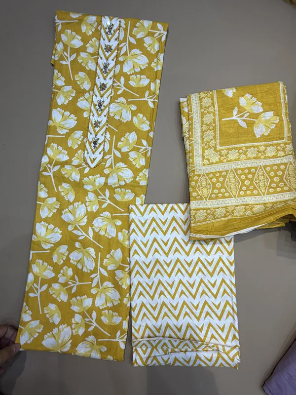 Mustard_Pure_Cotton_Unstitched_Suit_For_Women