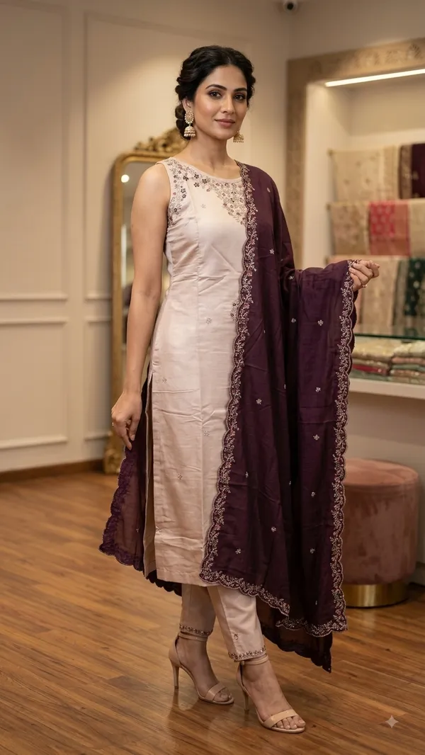 Light_Pink_Mal_Chanderi_Straight_3-Piece_Suit_For_Women