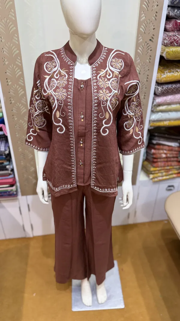 Coffee_Fancy_Cotton_Relaxed_Jacket_Cord_Set_For_Women
