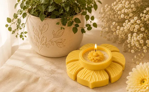 Floral_Soy_Wax_Tealight_Candle_With_Petal_Holder