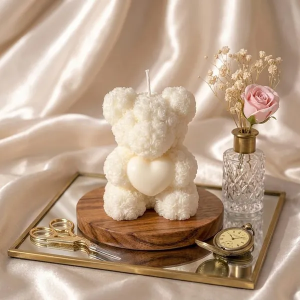 Rose_Bear_Candle_With_Heart