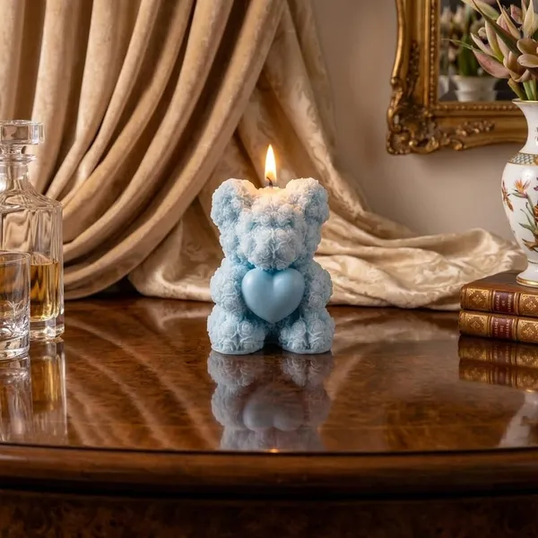 Floral_Bear_Candle_With_Heart