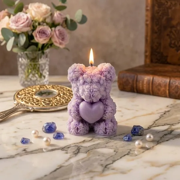 Floral_Bear_Candle