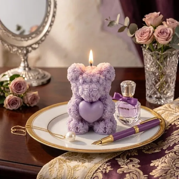 Floral_Bear_Candle