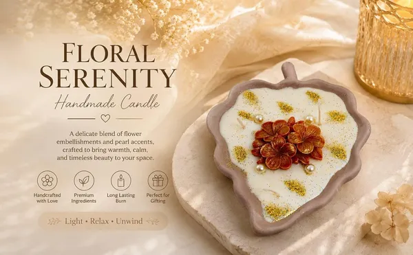 Floral_Leaf_Candle_With_Tray
