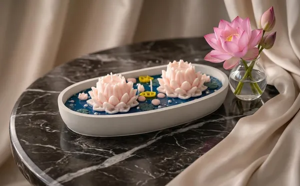 Lotus_Soy_Wax_Candle_With_Tray
