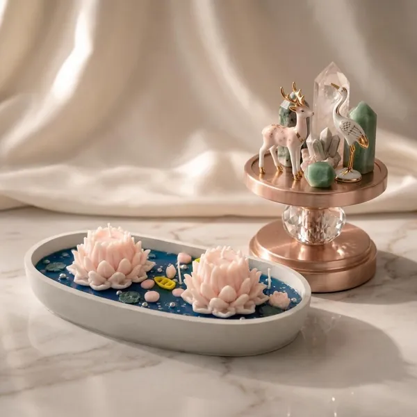 Lotus_Soy_Wax_Candle_With_Tray