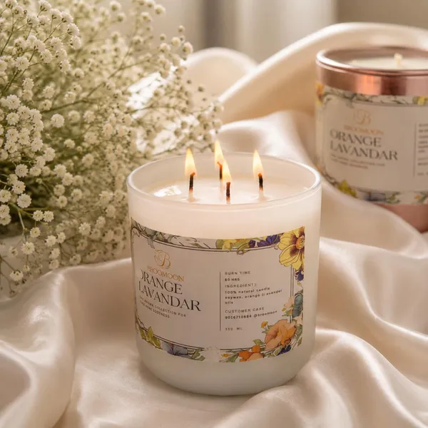 4_Wick_Soy_Wax_Scented_Candle_In_Glass_Jar