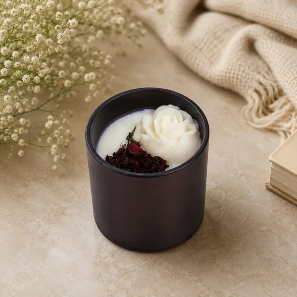 Rose_Blossom_Soy_Wax_Candle_In_Glass_Jar