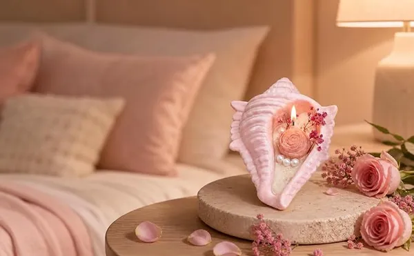 Pink_Coastal_Pearl_Flower_Shell_Soy_Wax_Candle