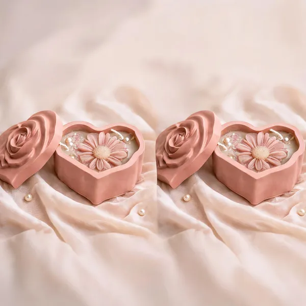 Soy_Wax_Floral_Daisy_Bloom_Candle_In_Blush_Pink_Heart_Box_|_Pack_Of_2