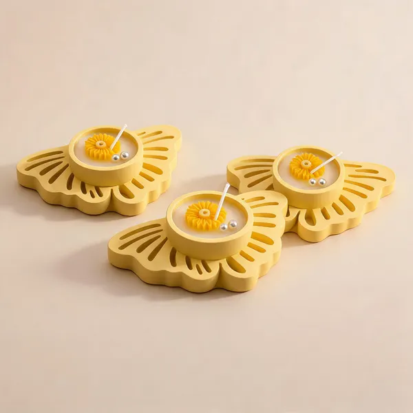 Soy_Wax_Sunflower_Floral_Butterfly_Yellow_Concrete_Candle_|_Pack_Of_3