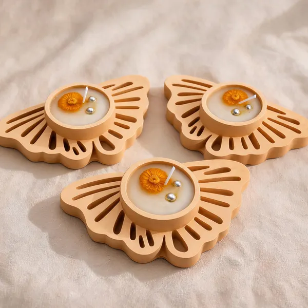 Soy_Wax_Daisy_Floral_Butterfly_Golden_Concrete_Candle_|_Pack_Of_3