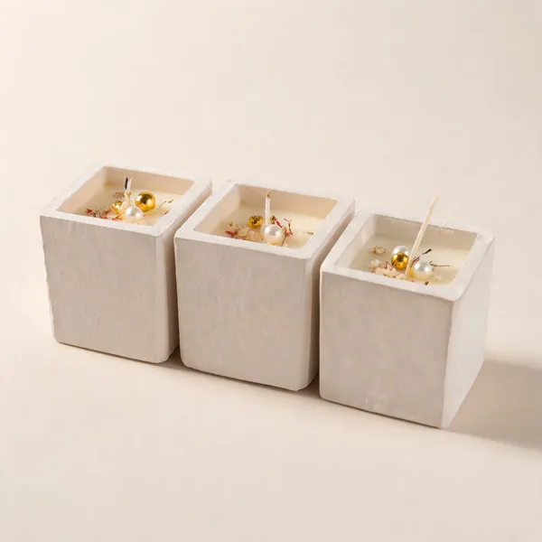Soy_Wax_Minimalist_Floral_Pearl_White_Matte_Block_Candle_|_Pack_Of_3