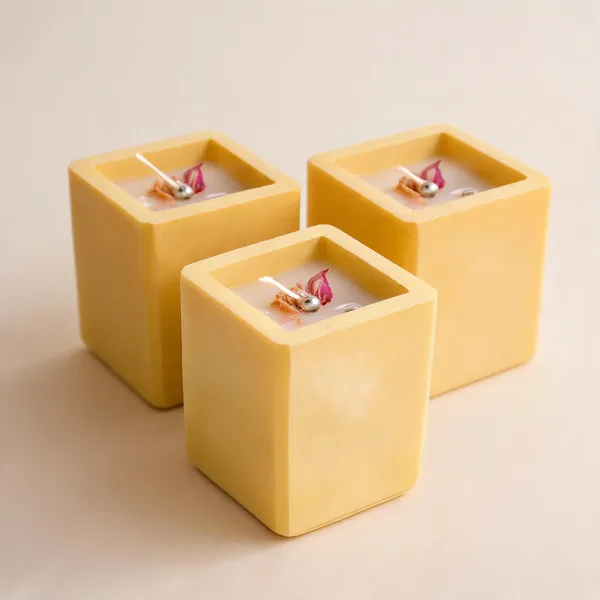 Soy_Wax_Minimalist_Floral_Honey_Gold_Aura_Block_Candle_|_Pack_Of_3