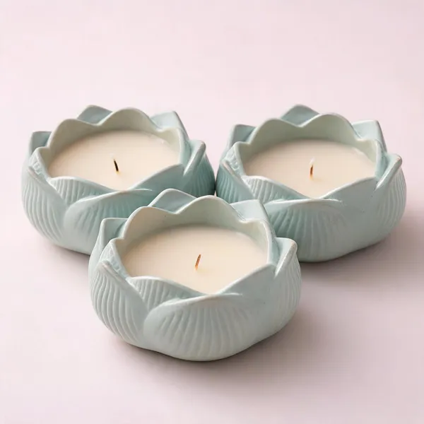 Soy_Wax_Floral_Butterfly_Blossom_Candle_In_Mint_Green_Lotus_Jar_|_Pack_Of_3