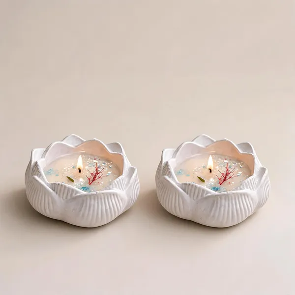 Soy_Wax_Botanical_Butterfly_Blossom_Candle_In_Pearl_White_Lotus_Bowl_|_Pack_Of_2