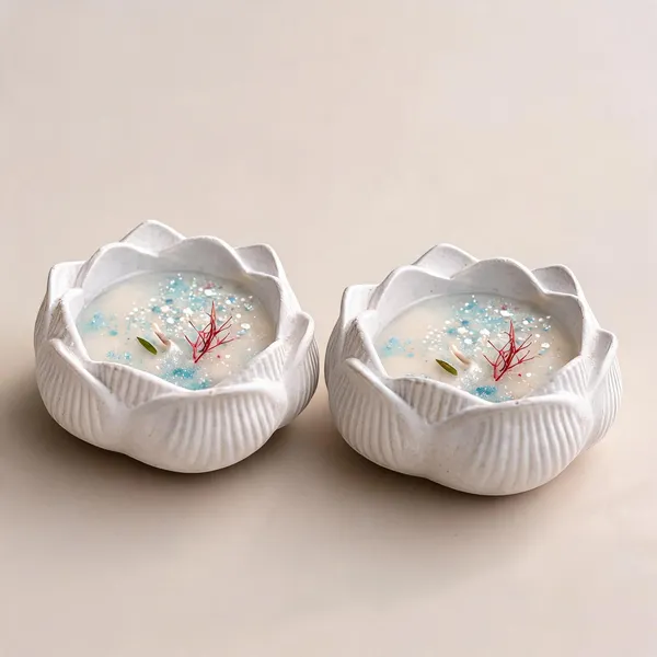 Soy_Wax_Botanical_Butterfly_Blossom_Candle_In_Pearl_White_Lotus_Bowl_|_Pack_Of_2