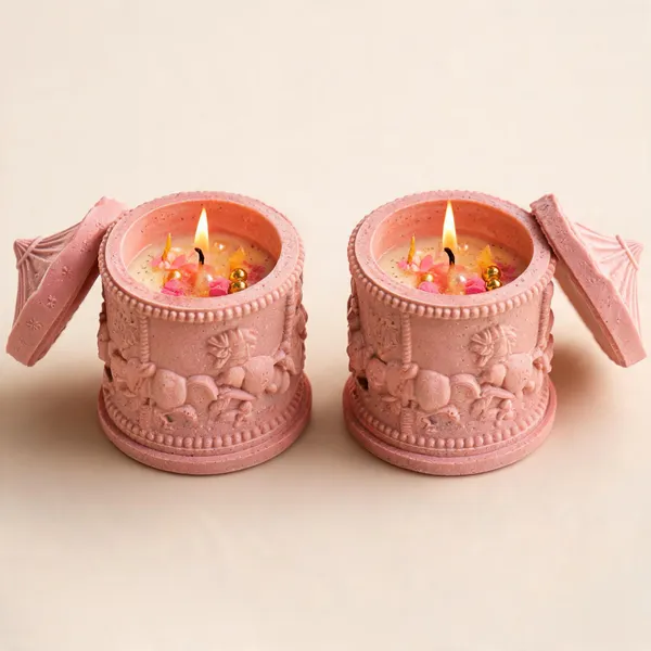 Soy_Wax_Romantic_Blush_Pink_Carousel_Unicorn_Jar_Candle_|_Pack_Of_2