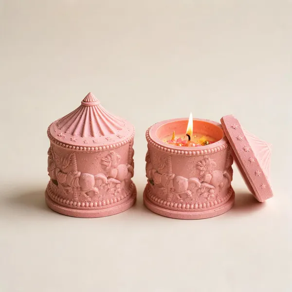Soy_Wax_Romantic_Blush_Pink_Carousel_Unicorn_Jar_Candle_|_Pack_Of_2