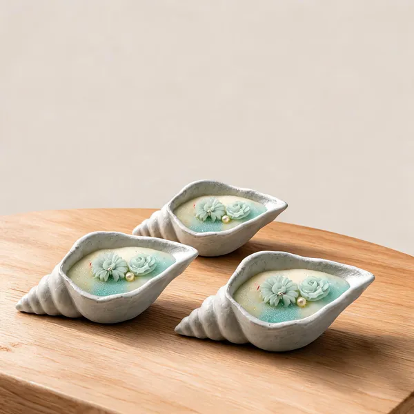 Soy_Wax_Coastal_Floral_Shell_Shaped_Candle_|_Pack_Of_3