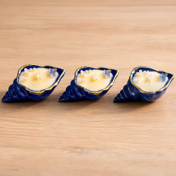 Soy_Wax_Ocean_Pearl_Cobalt_Blue_Seashell_Candle_|_Pack_Of_3
