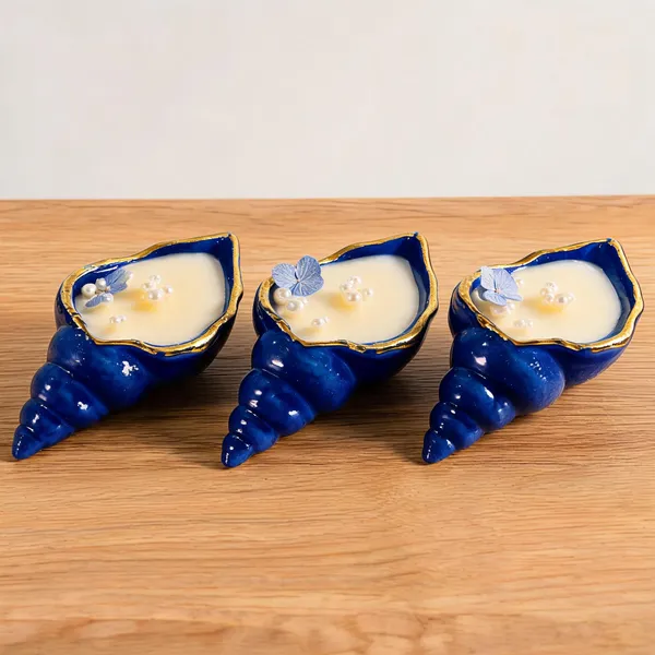 Soy_Wax_Ocean_Pearl_Cobalt_Blue_Seashell_Candle_|_Pack_Of_3