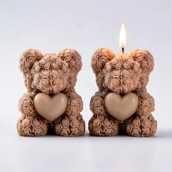 Wax_Floral_Warm_Beige_Rose_Heart_Teddy_Bear_Candle_|_Pack_Of_2
