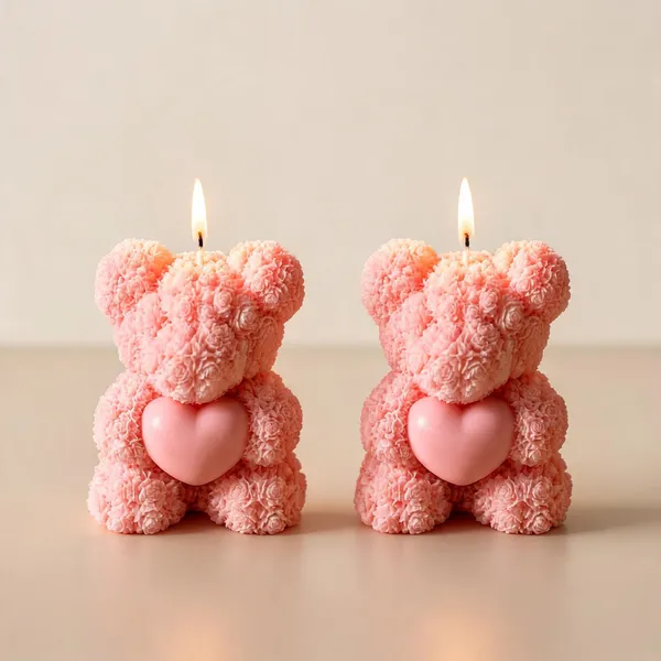 Wax_Floral_Blush_Pink_Heart_Teddy_Bear_Candle_|_Pack_Of_2
