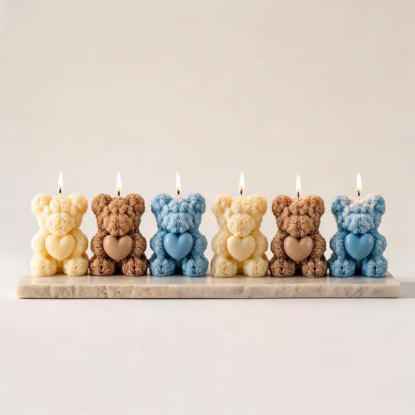 Wax_Floral_Pastel_Heart_Teddy_Bear_Candle_Set_Of_3_|_Pack_Of_2