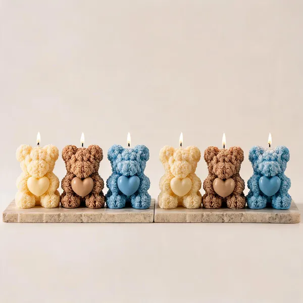 Wax_Floral_Pastel_Heart_Teddy_Bear_Candle_Set_Of_3_|_Pack_Of_2