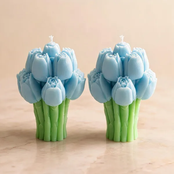 Wax_Sky_Blue_Tulip_Bloom_Sculptural_Candle_|_Pack_Of_2