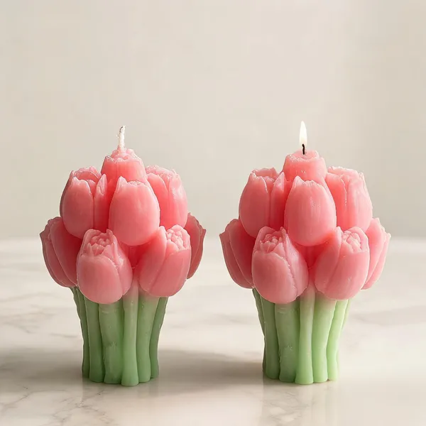 Wax_Floral_Pink_Tulip_Bloom_Sculptural_Candle_|_Pack_Of_2