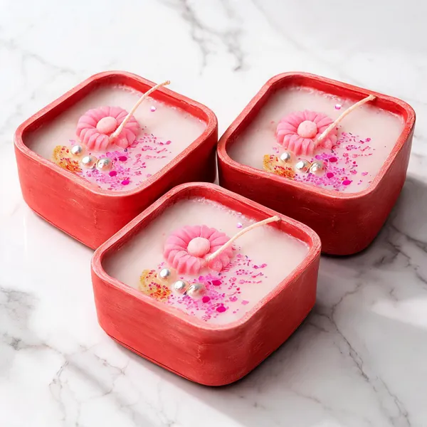 Soy_Wax_Decorative_Floral_Candle_In_Coral_Pink_Ceramic_Bowl_|_Pack_Of_3