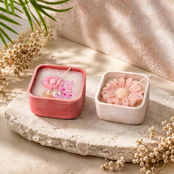 Soy_Wax_Floral_Blossom_Square_Candle_Set_Of_2_|_Pack_Of_2