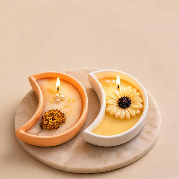 Soy_Wax_Floral_Crescent_Moon_Ceramic_Candle_Set_|_Pack_Of_2