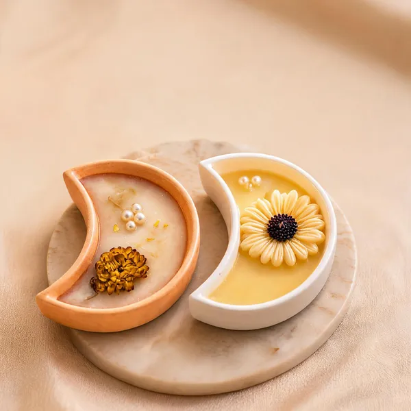Soy_Wax_Floral_Crescent_Moon_Ceramic_Candle_Set_|_Pack_Of_2