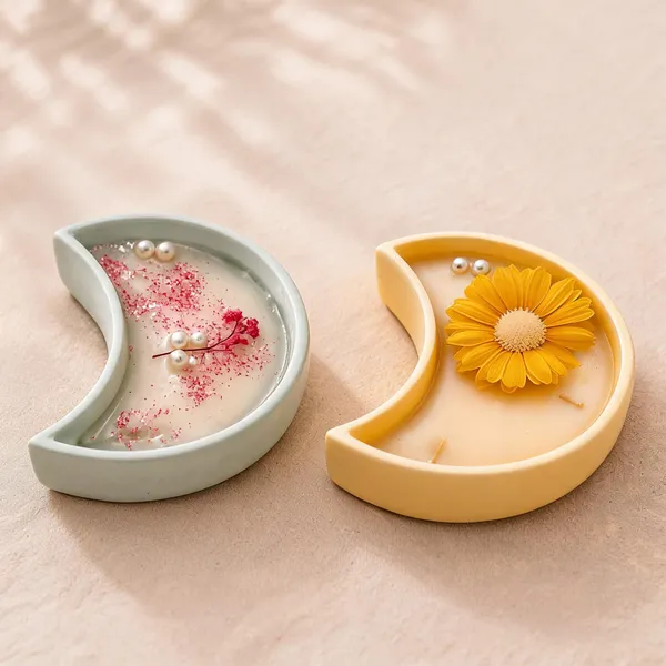 Soy_Wax_Sunflower_Blush_Floral_Crescent_Ceramic_Candle_Set_|_Pack_Of_2