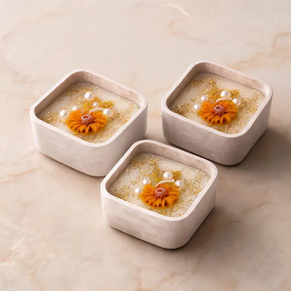 Soy_Wax_Floral_Candle_In_Ivory_Square_Ceramic_Bowl_|_Pack_Of_3