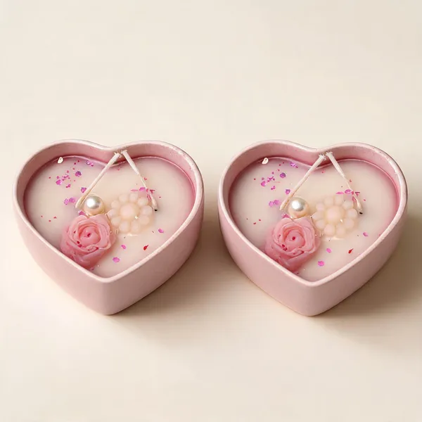 Soy_Wax_Floral_Heart_Shaped_Candle_In_Resin_Bowl_|_Pack_Of_2